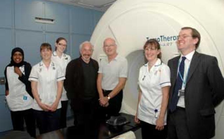 Actor Simon Callow unveils “magnificent machines” for cancer treatment