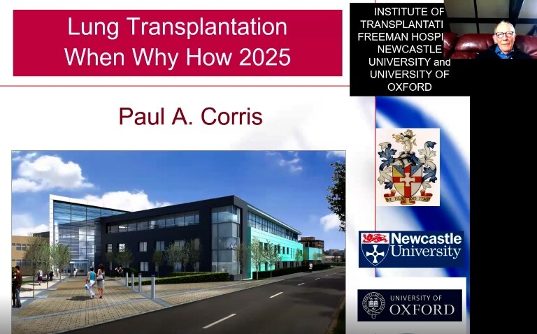 The title slide of Professor Paul Corris's Clinical Excellence session on lung transplantation