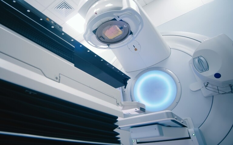 A close up shot of a linear accelerator (LINAC) machine which are being rolled out at 28 NHS Trusts to help reduce waiting times for cancer treatment