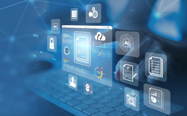 Digital interface displaying data analytics