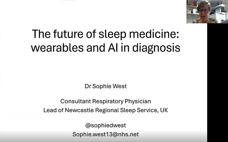 The title slide of Dr Sophie West's Clinical Excellence session on sleep medicine