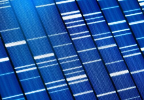 A blue and white DNA sequence to illustrate the transformation of breast cancer care with pre-operative genetic testing of a biopsy as part of the Pre-DX trial|A headshot of consultant oncoplastic breast surgeon Henry Cain